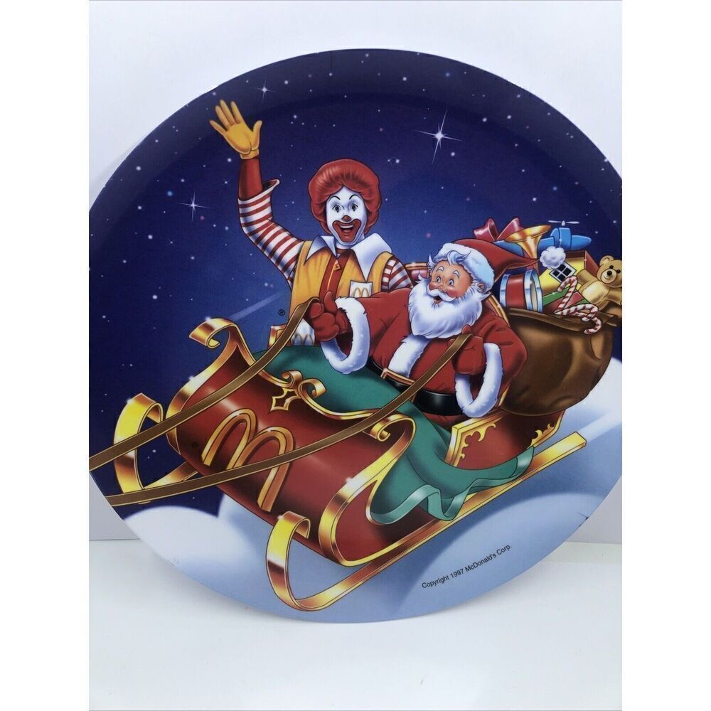Mcdonalds Platrs, Vintage , Santa, Christmas Plate 1997